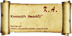Kossuth Amadé névjegykártya